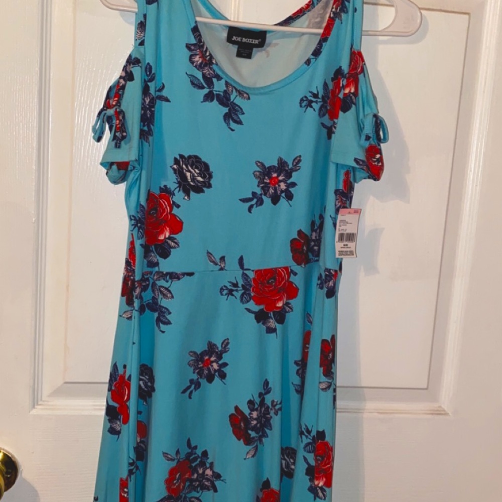 Joe Boxer dress, medium, blue with red flowers